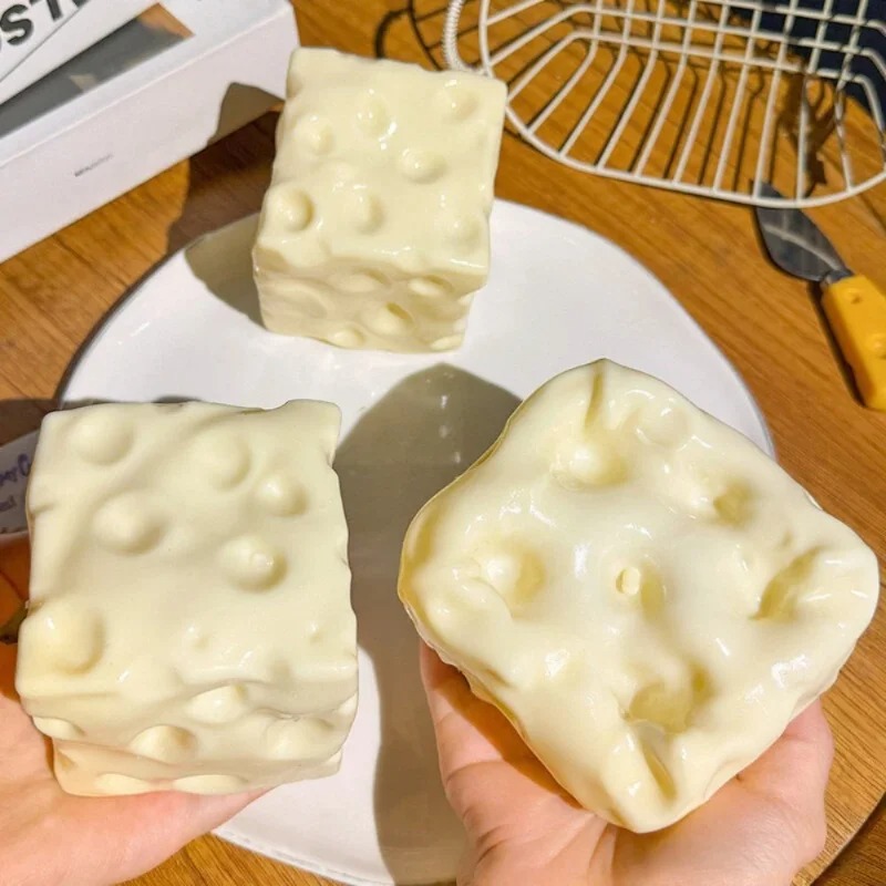 Party Games Questions - Taba Squishy Cheese Cube Stress Ball