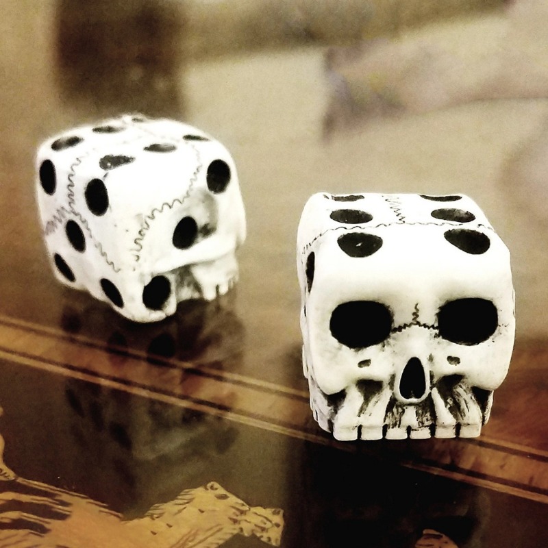 Halloween White Skull Resin Di - Party Games No Equipment 评论和价格