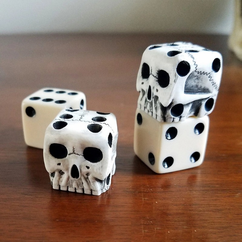 Halloween White Skull Resin Di - Party Games No Equipment 评论和价格